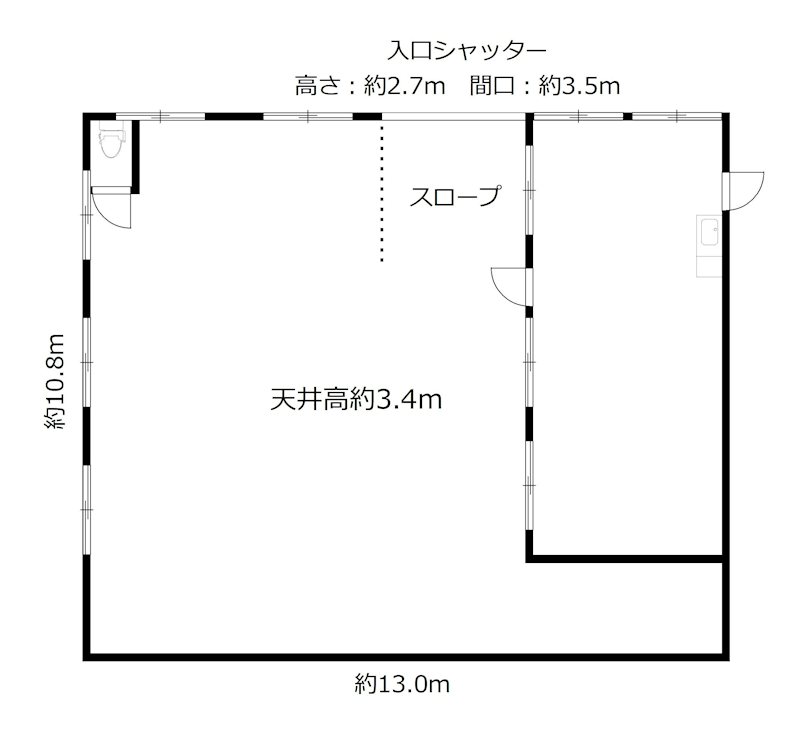 鹿浜6丁目事務所付倉庫 間取り