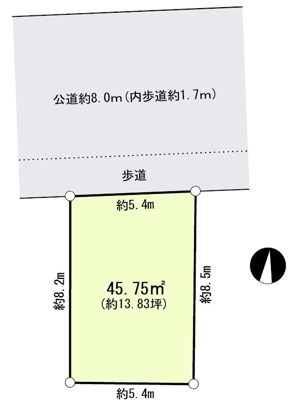 足立区谷在家2丁目土地 間取図・土地図